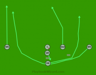 Single Back Run Right Reverse Left is a 6 on 6 flag football play