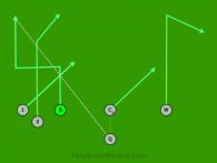 T Alpha - DEEP is a 6 on 6 flag football play